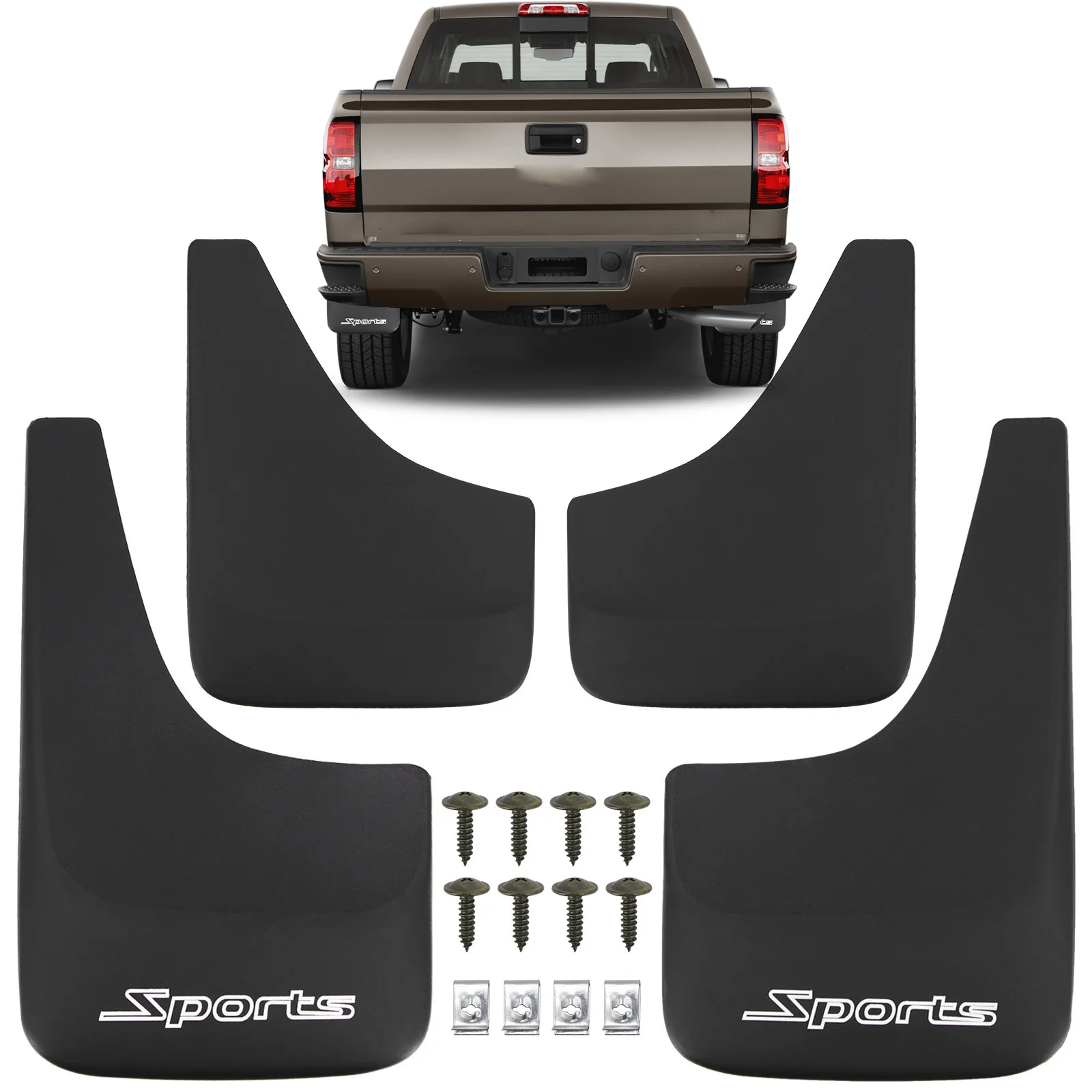 NEW Universal Sport Mud Flaps Splash Guards Mudflaps for Toyota Ford Dodge Ram Chevrolet  Honda Nissan Jeep Pickup SUV Van Truck