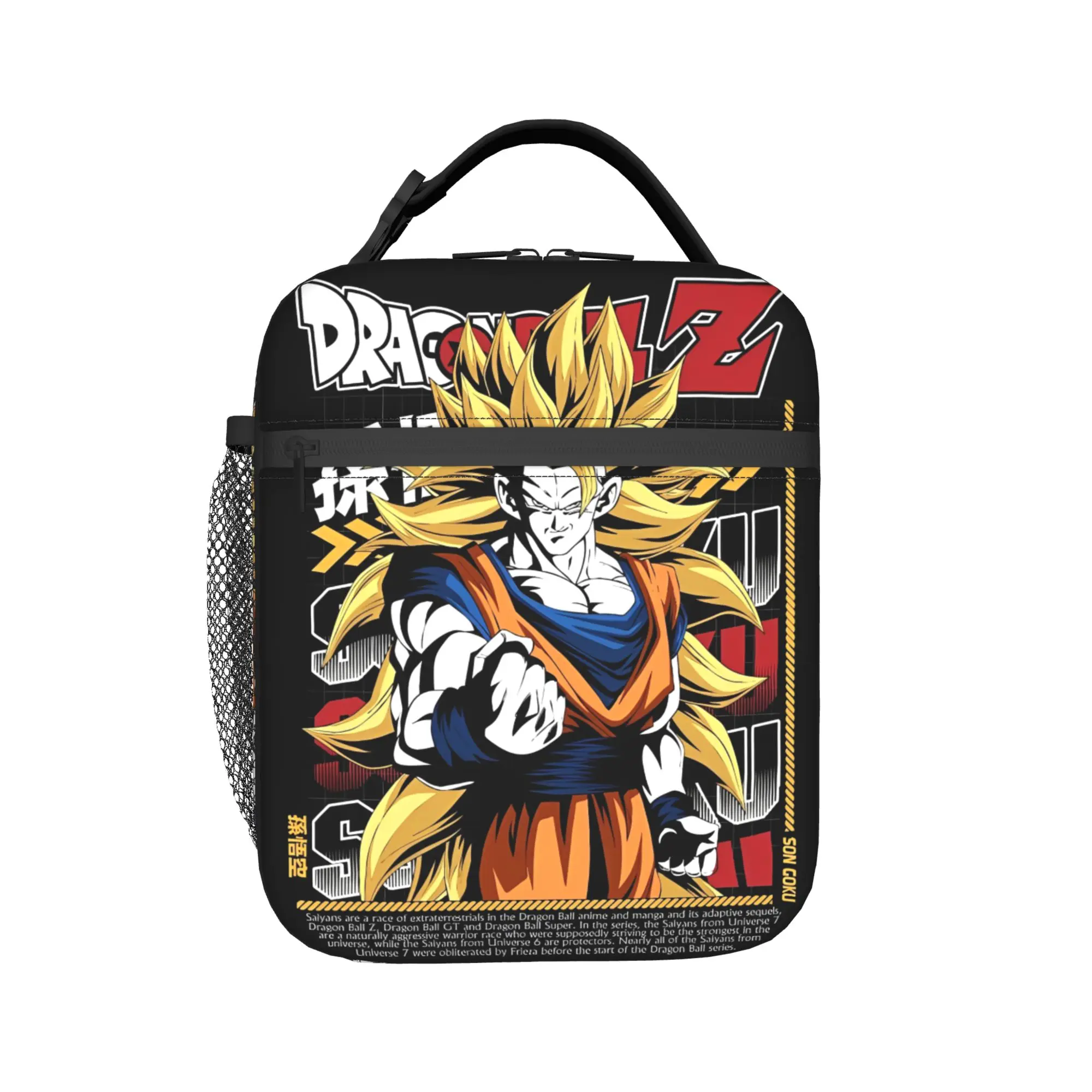 D-Dragon-Ball-L DragonBalls Insulated Lunch Bag for Men Women Food Container Bags Reusable Thermal Lunch Boxes For Travel