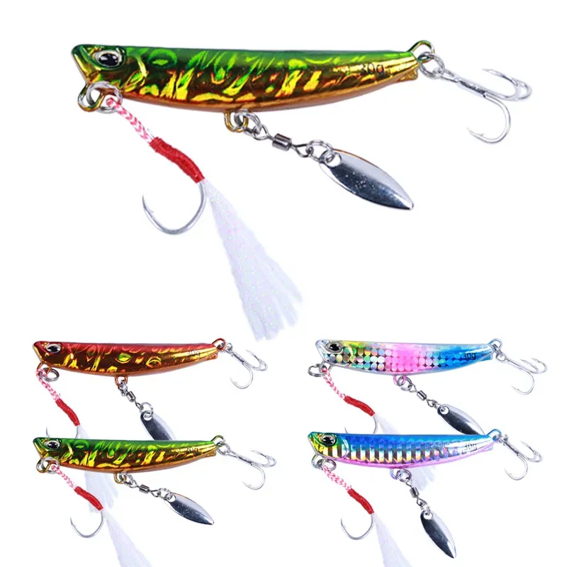 4pcs/set Spoon Fishing Lures 15g 4.9cm Shore Casting Micro Jig Slow Artificial Hard Baits Spinnerbait For Bass Tuna Pesca