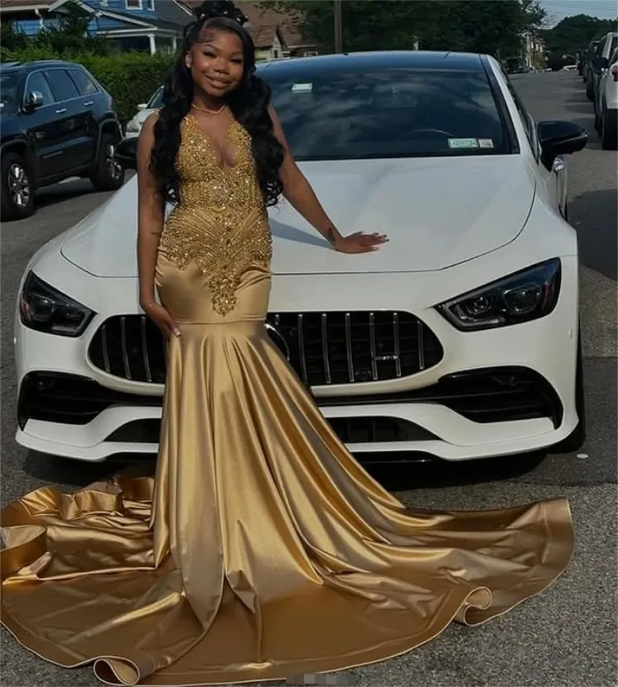 Aangepaste Deluxe zeemeermin avondjurk voor zwart meisje Plus size verjaardagsfeestje jurk voor elegante speciale gelegenheid galajurk