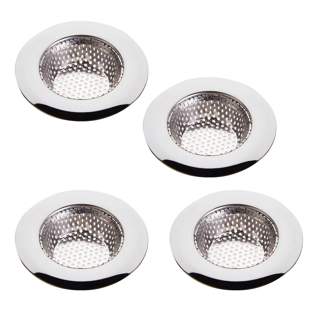 

4Pcs Heavy Duty Sink Drain Cover Filter Strainer for Kitchen Bathroom Tub Stopper Hair Trap Debris Catcher Non Slip Sealing