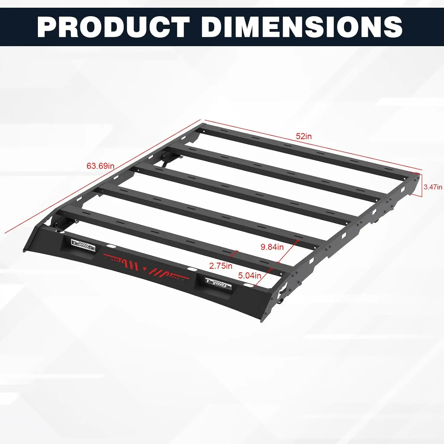 سلة سقف/رف أمتعة مناسب لـ 2014-2021 Toyota Tundra CrewMax (طاقم) نماذج الكابينة إطارات حامل البضائع شديدة التحمل باللون الأسود #2
