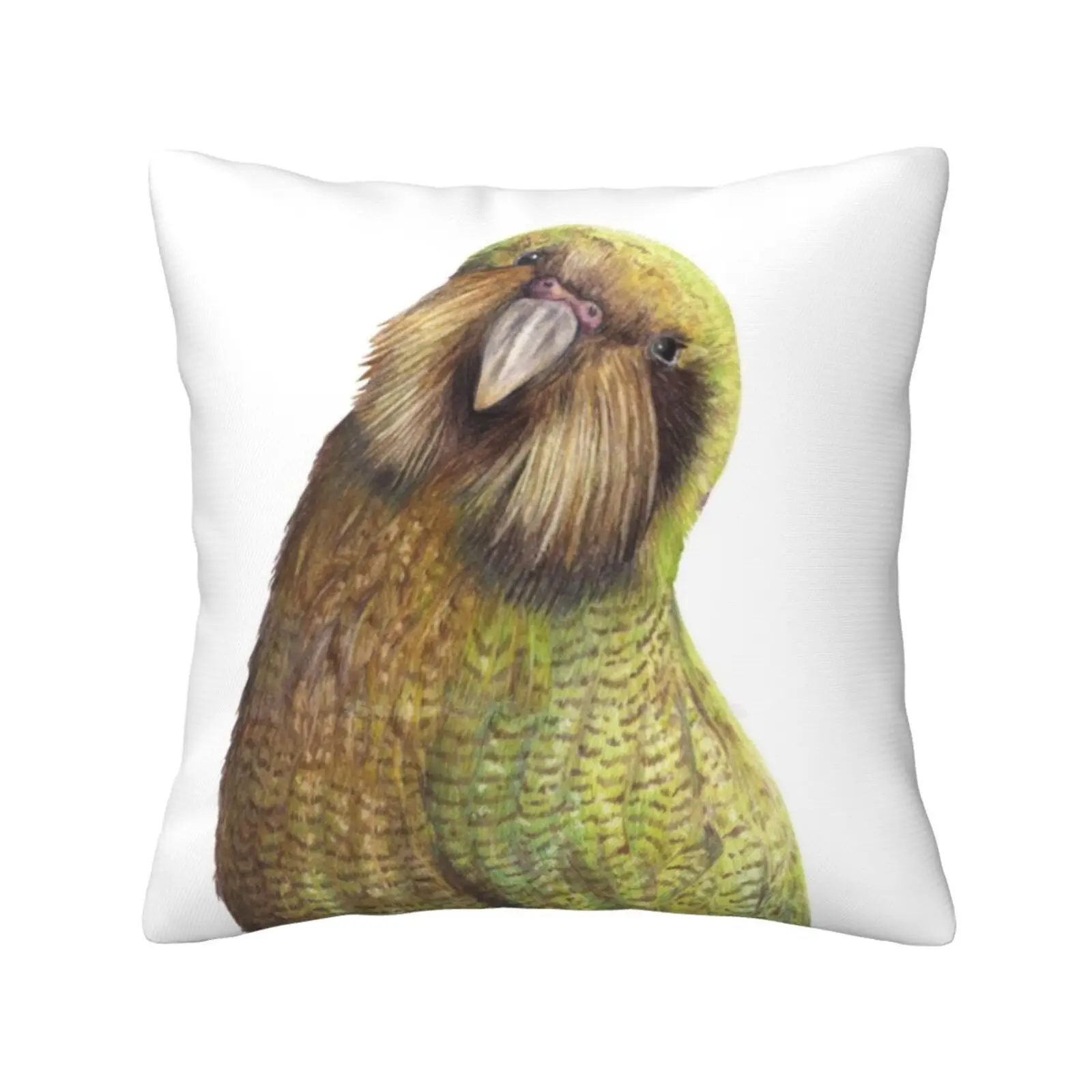 Kakapo-New Zealand Bird Throw Cushion Pillow Cover Nz New Zealand Bird Kiwi Green Bird Kakapos Queenstown New Zealand Souvenir