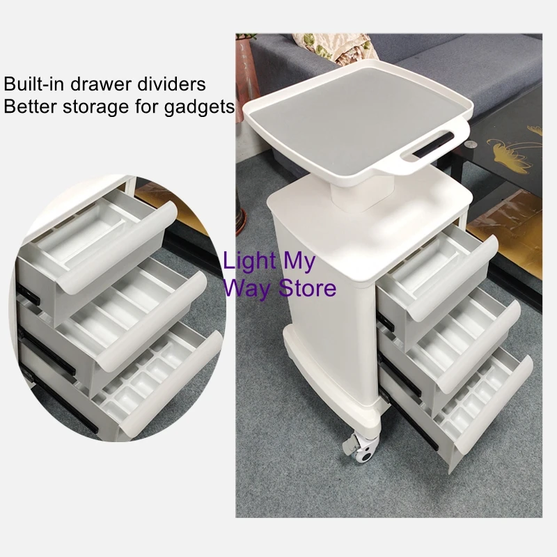 Multifunctional hair tools storage trolley dental oral clinic special mobile base beauty instrument trolley