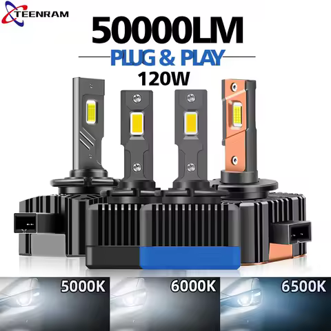 D3S LED Headlights HID D1S D2S D4S D5S D8S D1R D2R D3R Turbo LED 50000LM Two-sided CSP Chip 6500K 6000K 5000K 120W Plug&amp;Play