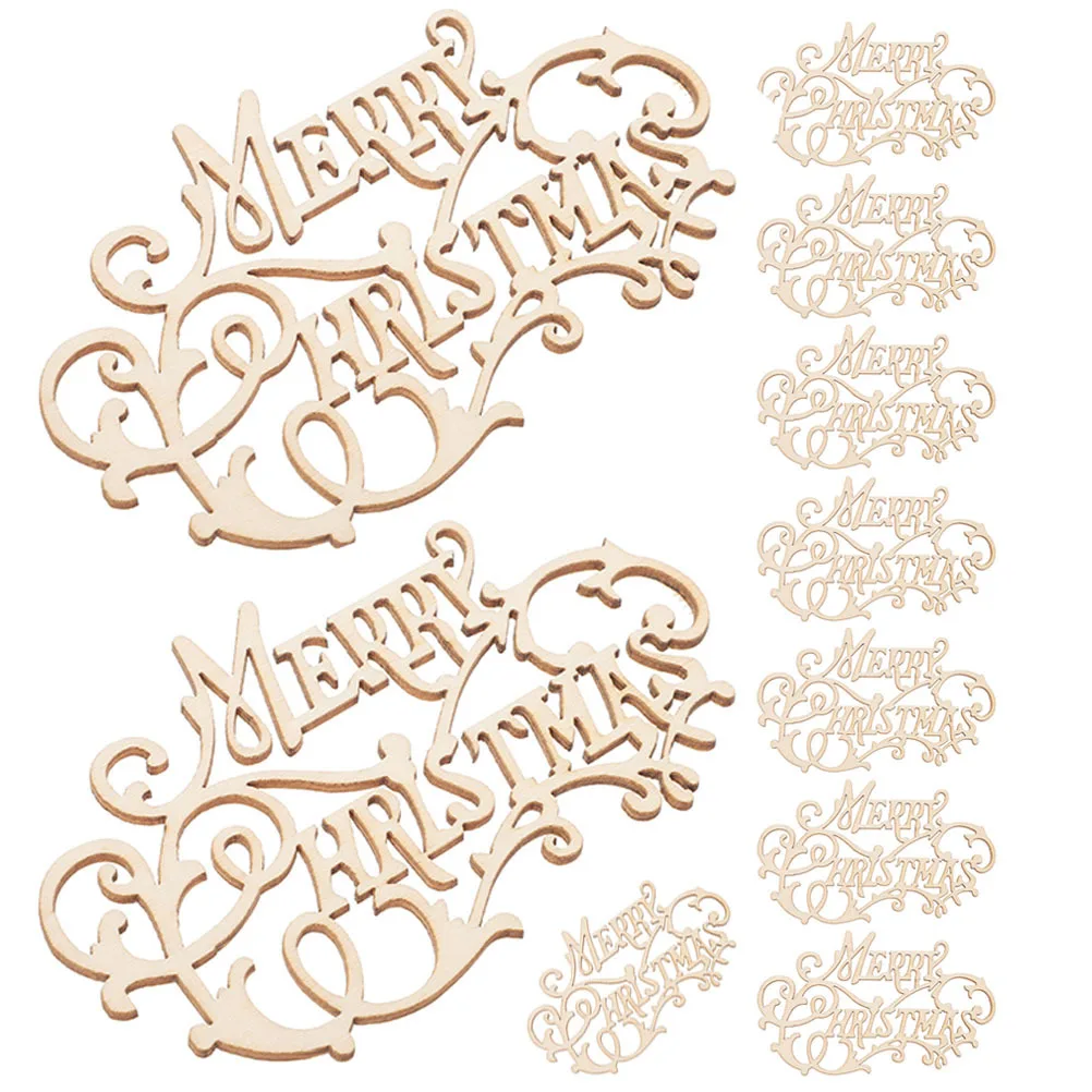 

10Pcs Wooden Cutouts Blank Xmas Pendants for DIY Christmas Tree Decor Unpainted Wood Craft Ornament Supplies Wood Craft