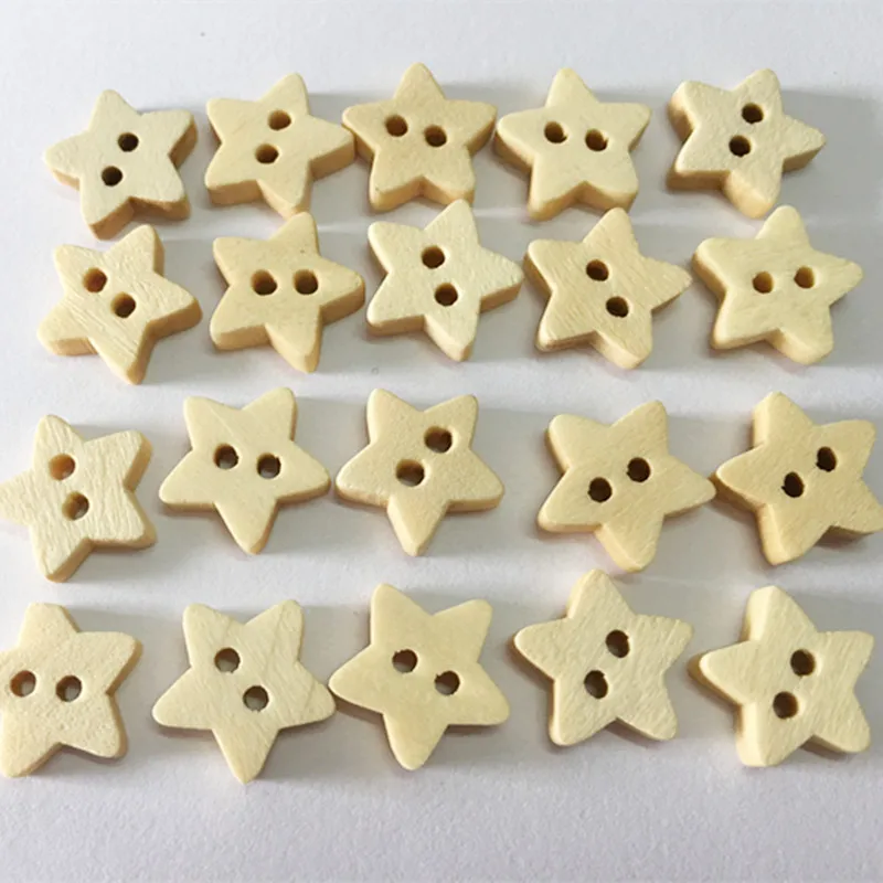 Decorative Wooden Star Buttons, Sewing Seams, Scrapbooking Accessories, Wood Button, Clothing Crafts, Scrapbook, 13x13mm, 100Pcs