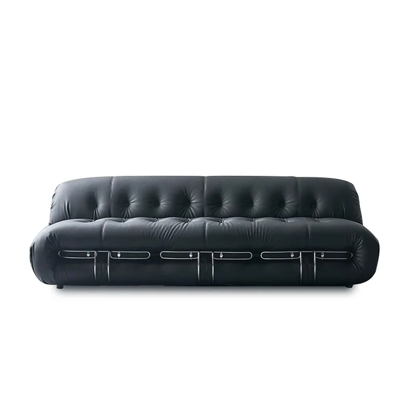 

Big steel tooth sofa medieval hippo leather sofa living room small apartment wabi sandy wind creative design