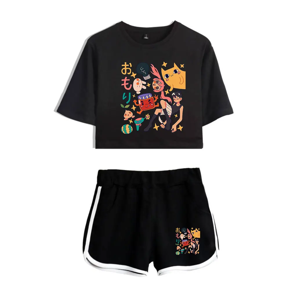 Hot Game Omori Vintage 90s logo Merch Tops Two Piece Set Shorts+Lovely TShirt Harajuku Fashion Streetwear