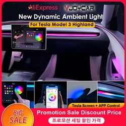 New Ambient Light for Tesla Model 3 Highland Dynamic Atmosphere Light Kit Door Grab Breathing Lamp Air-vent Stream Seat Back LED