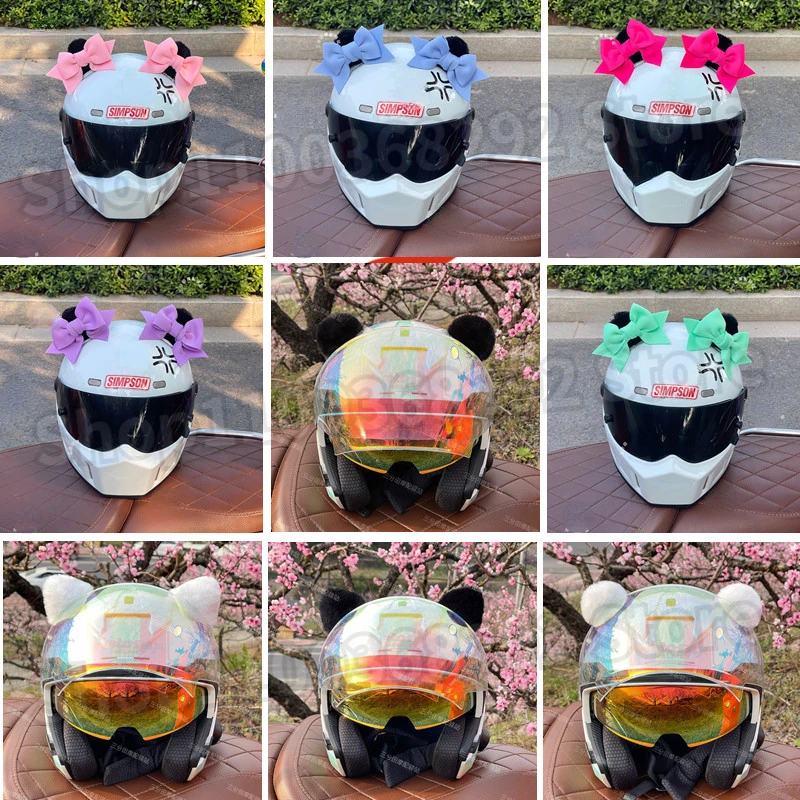 Helmet Decoration Bow Three-dimensional Cat Ear Helmet Accessories Bear Ear Decoration Universal