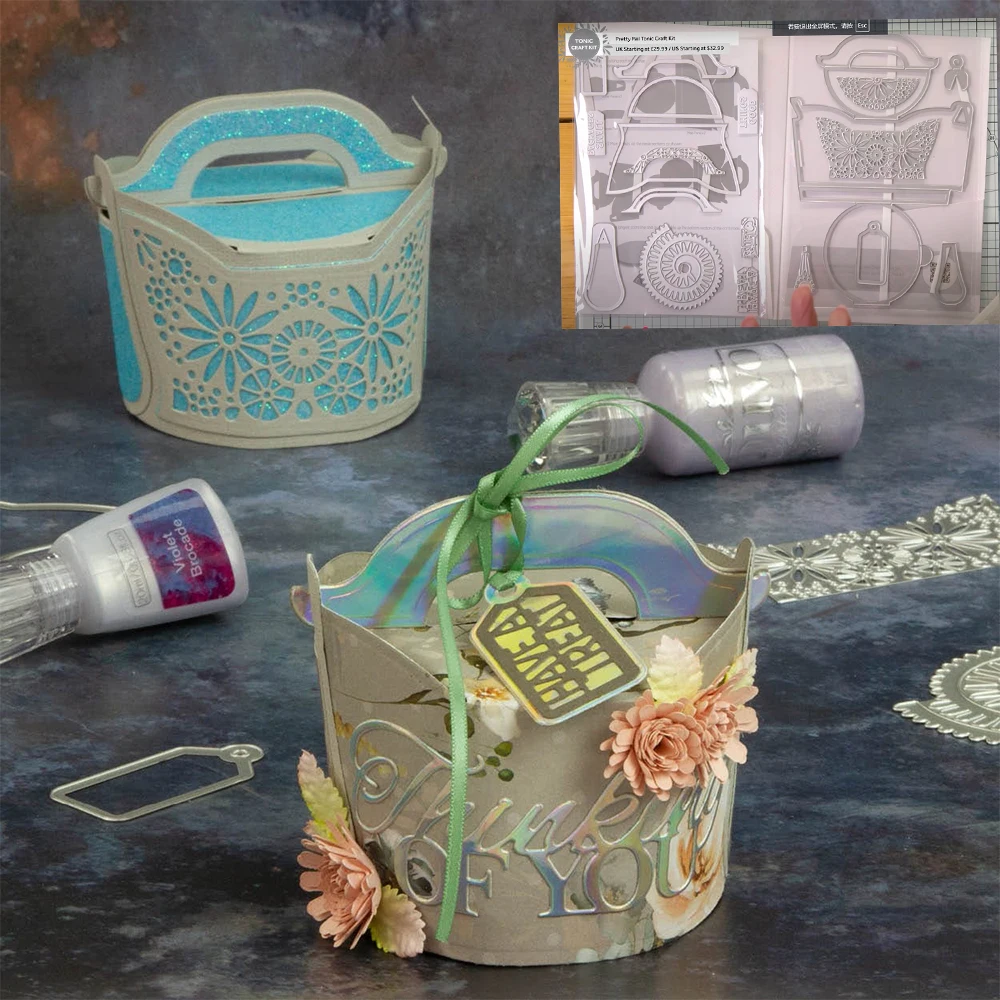 

Pretty Pail Box Metal Cutting Dies For DIY Scrapbooking Diary Photo Album Paper Cards Decorative Craft Embossing Template New