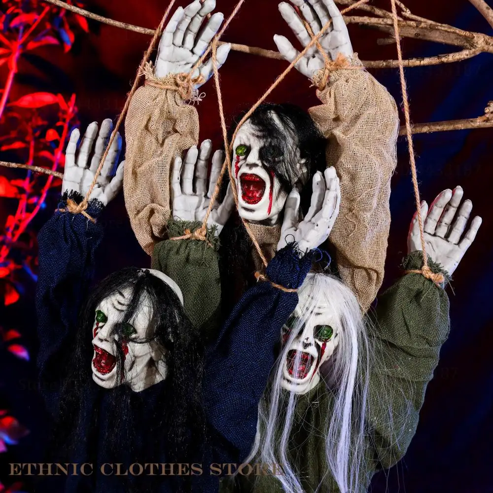 

Halloween Skeleton Ghosts Home Decorations Hanging Ghost Crawling Ghost Long Hair Ghost Horror Party Ghost Atmosphere Props