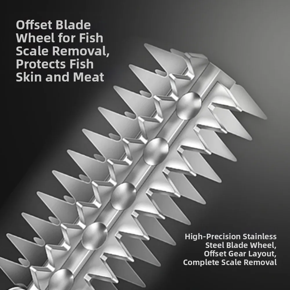 

Waterproof Electric Fish Scaler Rechargeable Battery Cordless Design Fish Scale Remover Stainless Steel Electric Power