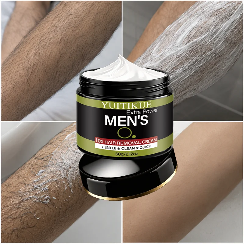 60g Male 10X Mild Quick Depilatory Cream Gentle Clean Body Hair Remover For Chest Abdomen Arm Leg Whole Body Skin Care