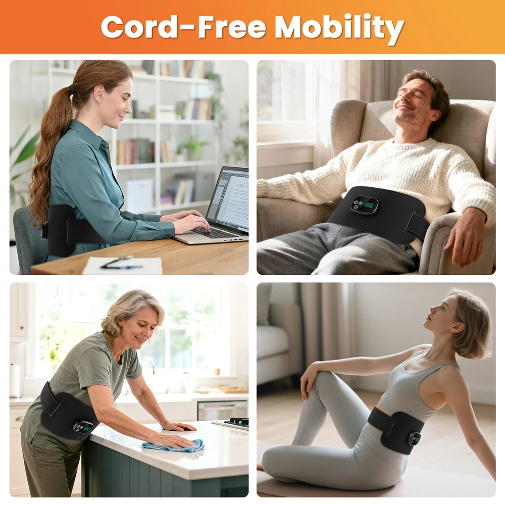 Multifunctional Cordless Massage Pad 660nm & 850nm Light Portable LED Light Wrap Pad for Knee Back Shoulder Waist Joint Relax