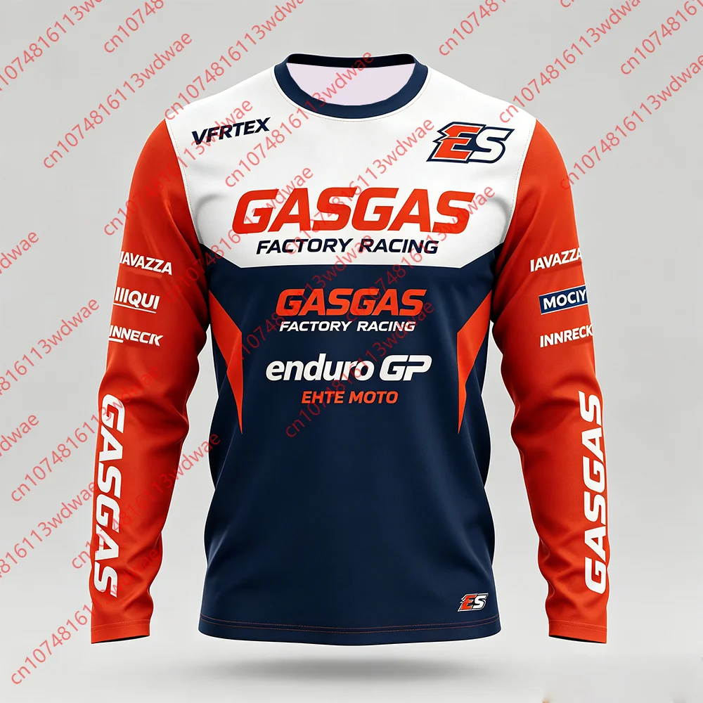 GASGAS Rennanzug Enduro GP Herren Motorrad-Rennshirt Langarm Atmungsaktiv Offroad Dirt Bike Motorrad Fahrrad-T-Shirt
