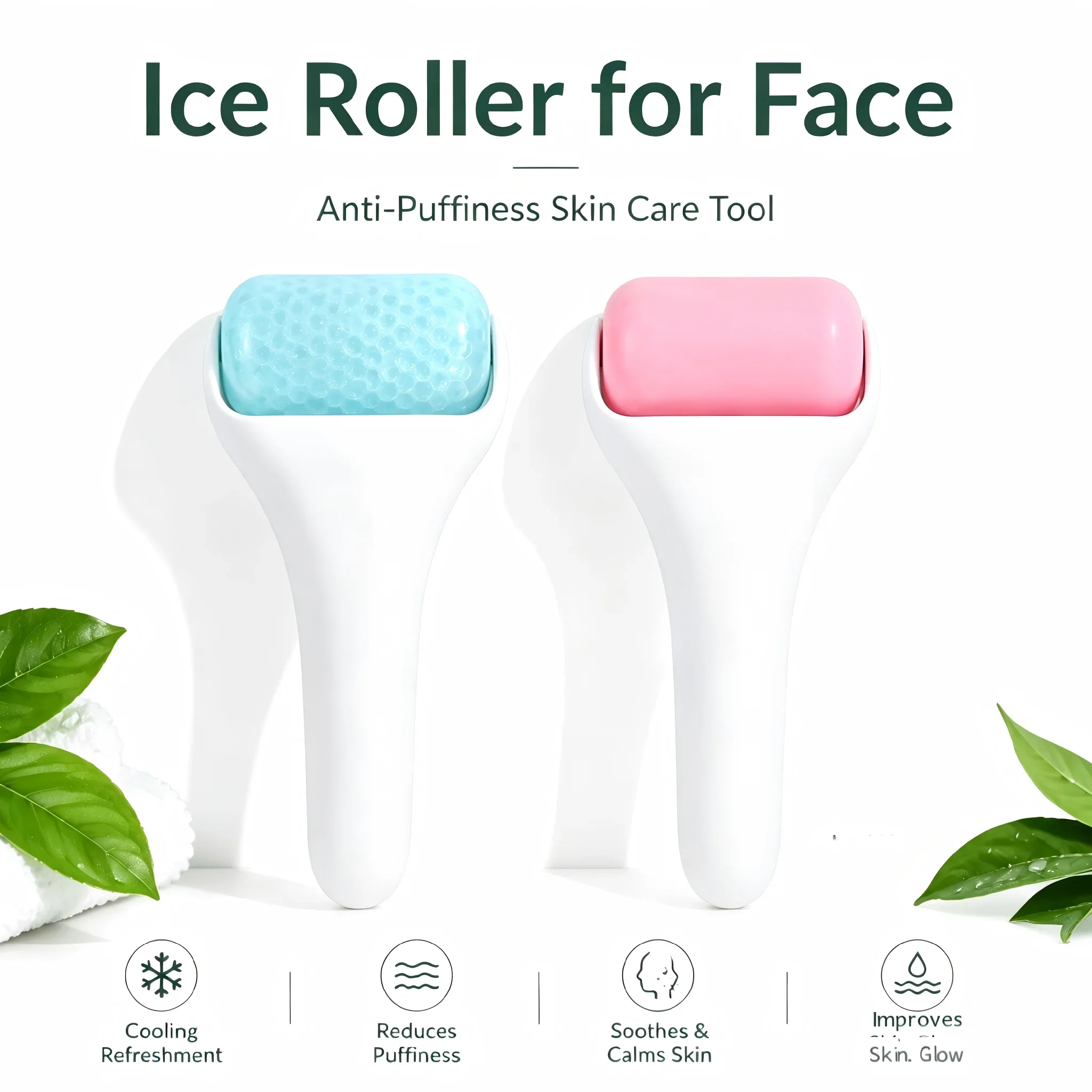 

Ice Roller for Face & Eye, Cold Facial Roller for Puffiness, Migraine, Pain Relief, Skin Care Tool, Reduce Wrinkles, Reusable Ge