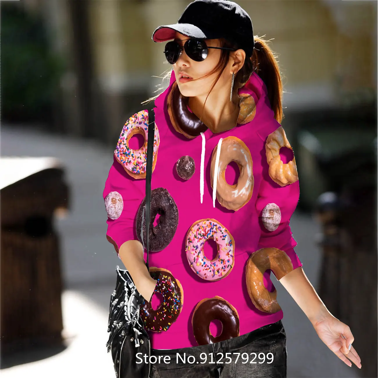 

Fashion Doughnuts Female Hoodies Women Hoodie Oversized Hip-hop Hooded Sweatshirt