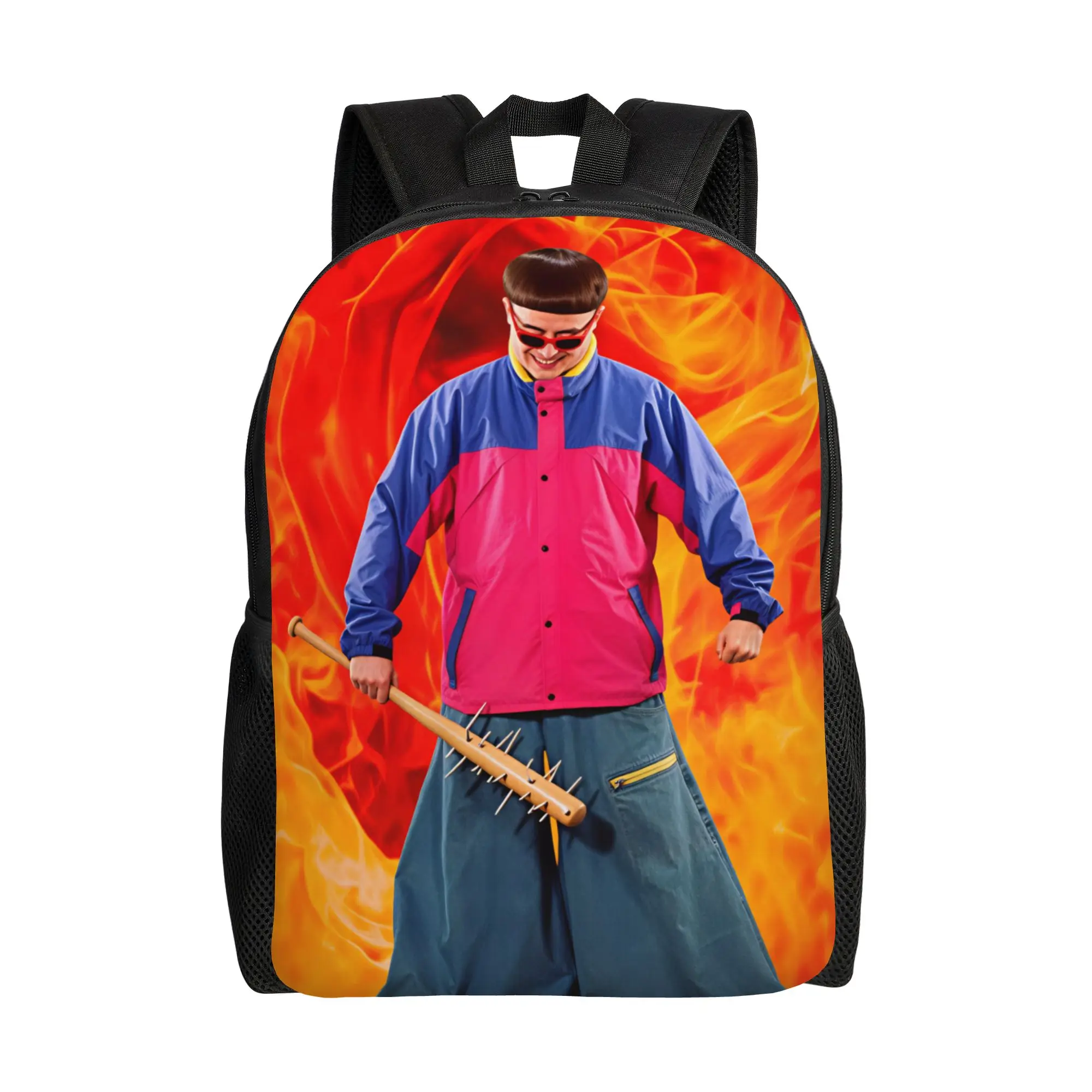 Oliver Tree Barbed Baseball Bat Fire Backpack  Travel Backpacks Women Custom Breathable High School Bags Aesthetic Rucksack