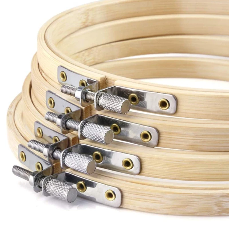 10-teiliges Bambus-Stickrahmen-Set – Kreuzstich-Bastelringe mit 9–14-teiligem Nadelset zum Selbermachen, Nähen, Heimdekoration, Geschenkverpackung – Detail 8