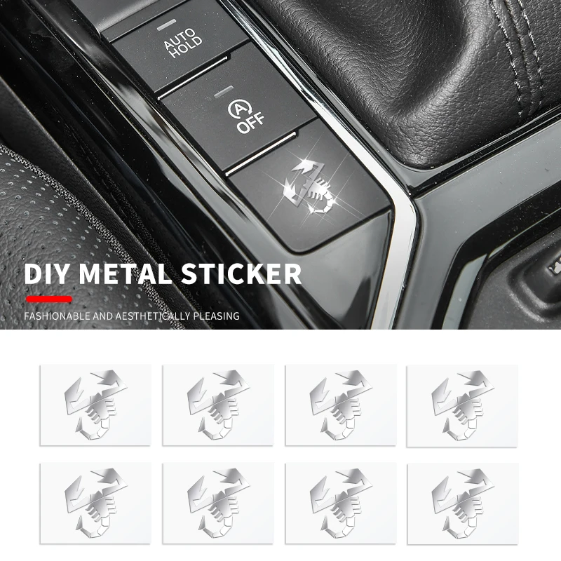 

2/5/10pcs Car Logo Styling Metal Sticker Wiper Decorative Decal For Abarth Scorpion 500 500e 500c1000TC 1100 595 695 Accessories