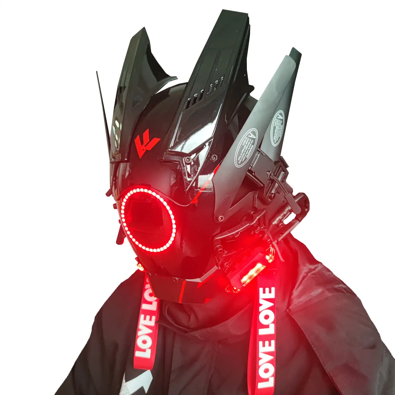 JAUPTO punk Mask Helmet Cosplay for Men, Futuristic Punk Techwear, Halloween Cosplay Fit Party Music Festival Accessories