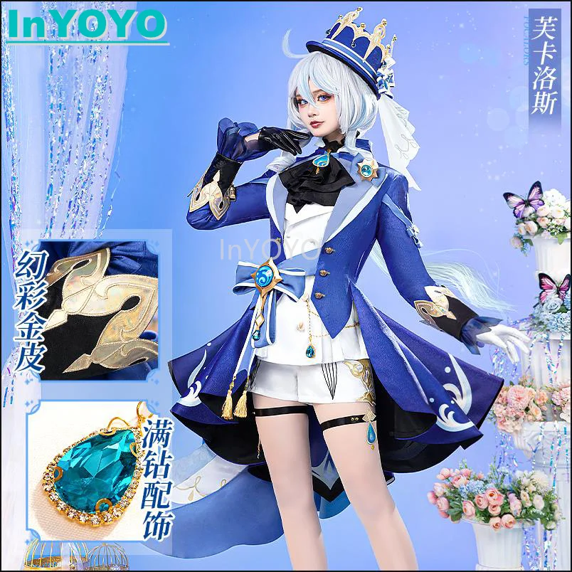 

InYOYO Furina Cosplay Genshin Impact Costume Fashion Uniform Game Suit Women Halloween Party Outfit S-XL NEW