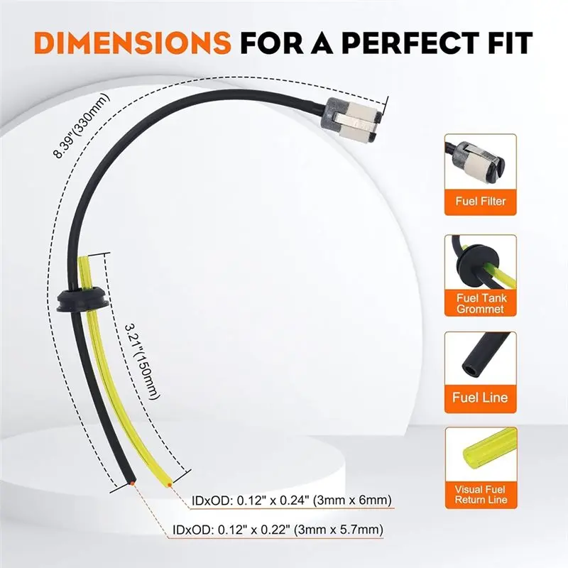 Universal Fuel Line Assembly Kit Fuel Grommet And Filter For Garden Tools Including Chainsaws And Lawn Mowers