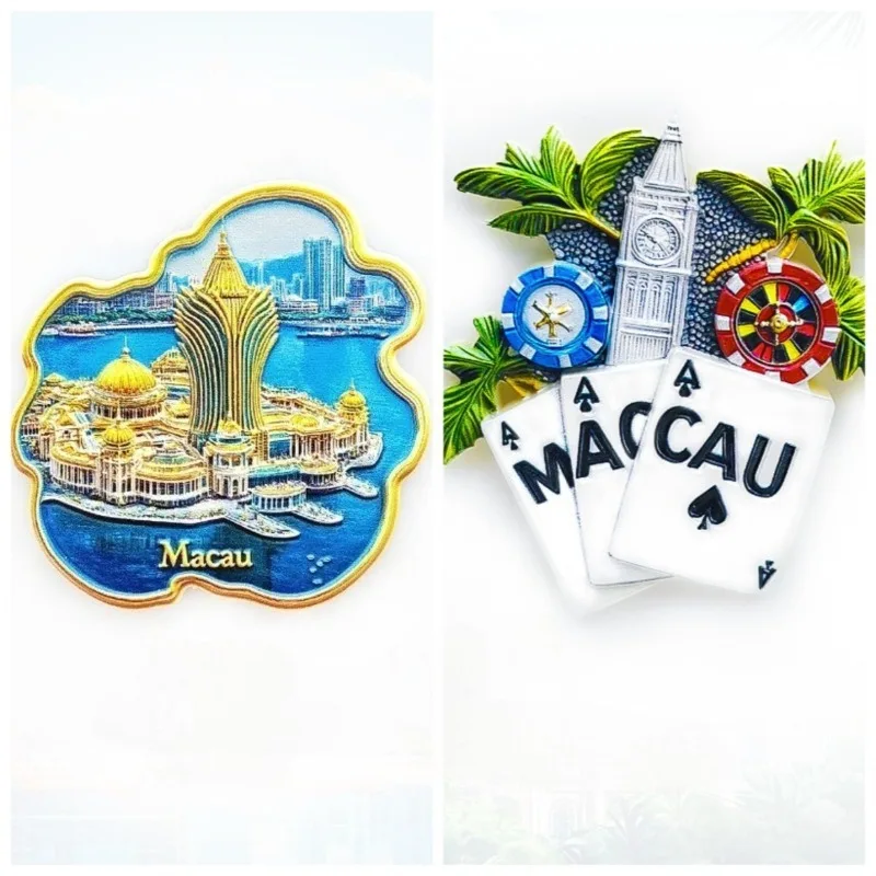 

Macau Grand Lisboa Hotel Fridge Magnet - 3D Casino Skyline Souvenir Lotus Tower Decor Unique Portugal-China Gift
