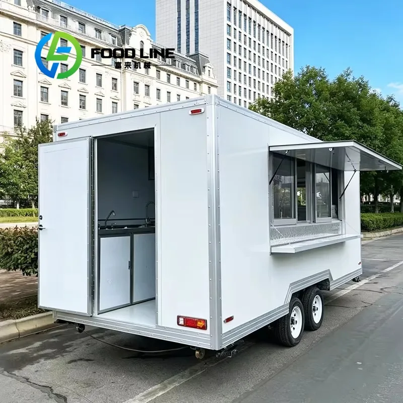 Concession Food Trailer, Sturdy Towing Hitch Secure Highway Transport Spacious Interior Concession Food Service Trailer