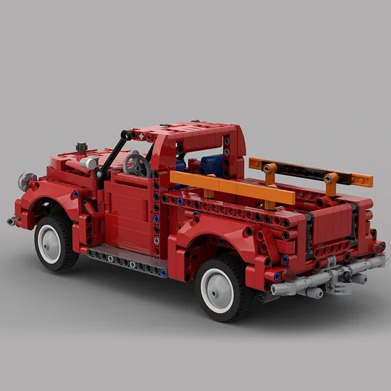 Moc-Car Series Model Building Blocks, Pickup vermelho comum, tijolos técnicos, montagem DIY, brinquedos de construção para crianças, presente de férias