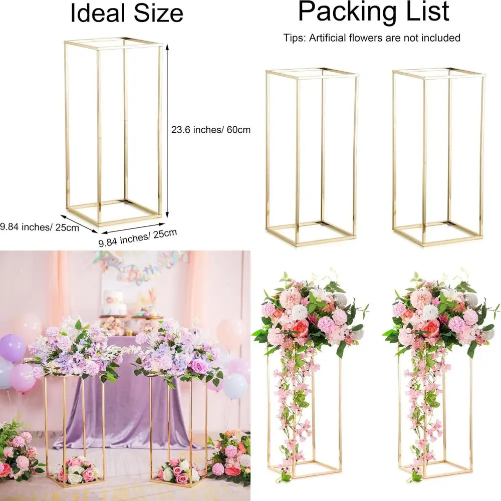 

Elegant 23.6 Tall Wedding Table Centerpiece Stand, Set of 2 for Floral Arrangements and Home Decor