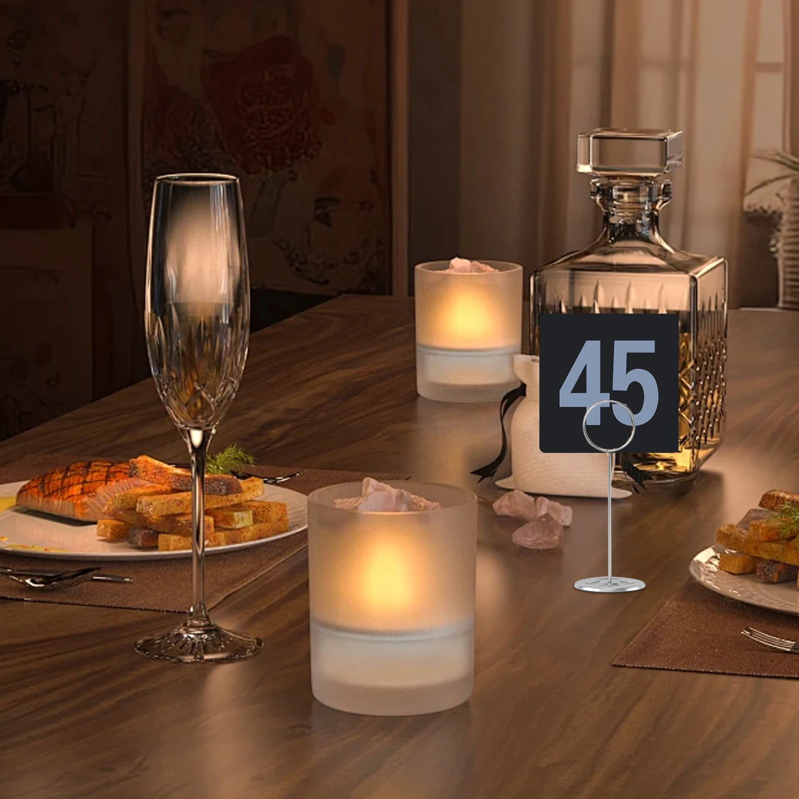 

50Pcs Table Numbers 1-50 Plastic Material Smooth Service Elegant Design for Banquets Parties Events Numbers for Tables