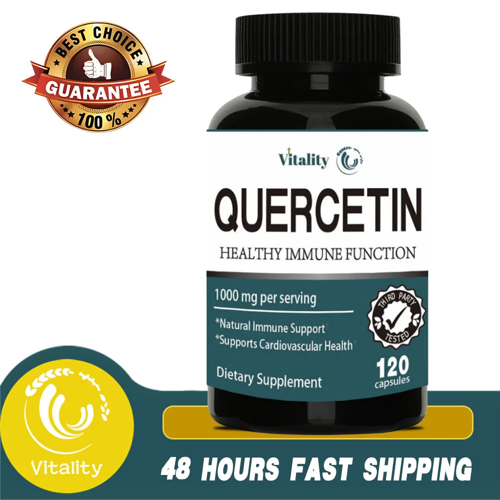 Ultra High Purity Quercetin Capsules + Highly Purified and Bioavailable - 1000 Mg Per Serving - 120 Quercetin Supplements