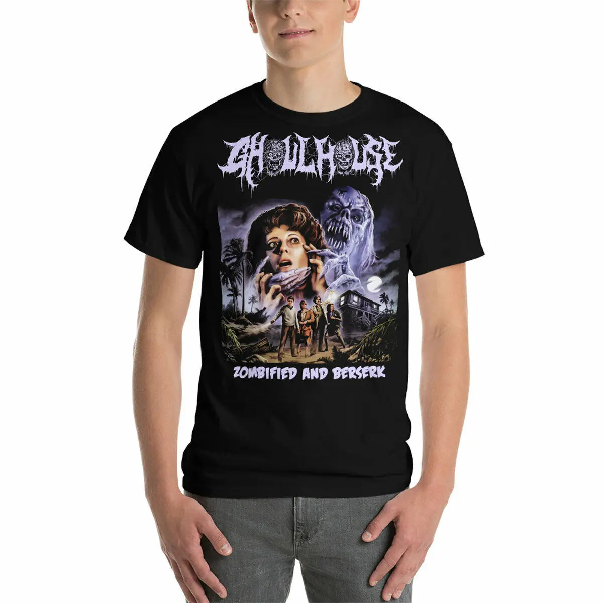 Ghoulhouse Zombified And Berserk T Shirt New Exhumed Repulsion Impetigo Horror