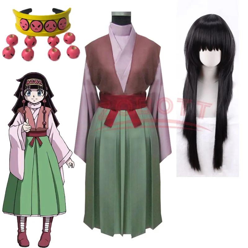 HUNTER×HUNTER Alluka Zoldyck Cosplay Costume Aruka Zorudikku Wig Accessories Handmade Headdwear Bead Props