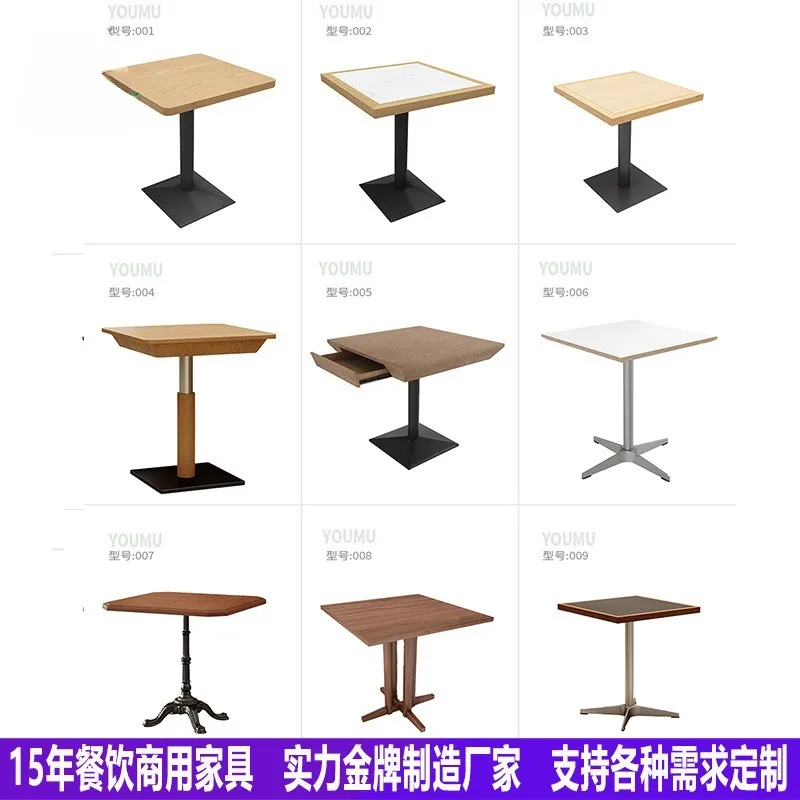 

Solid wood dining table and chair combination commercial noodle restaurant table with drawers rectangular light meal Japanese ma