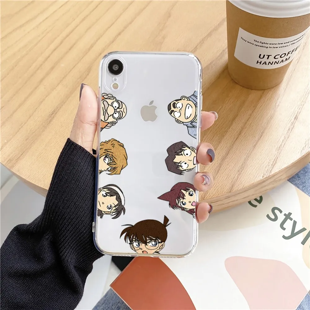 Anime Detective Conan Phone Case For Iphone 15 11 13 14 Pro Max 7 8 Plus X Xr Xs Max Se2020 12mini Transparent Cover