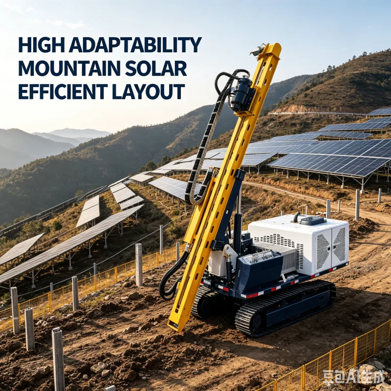 Solar Piling Rig Diesel Engine Electric Motor Drill Machine For Ground Screw Foundation Photovoltaic Mounting System Rig