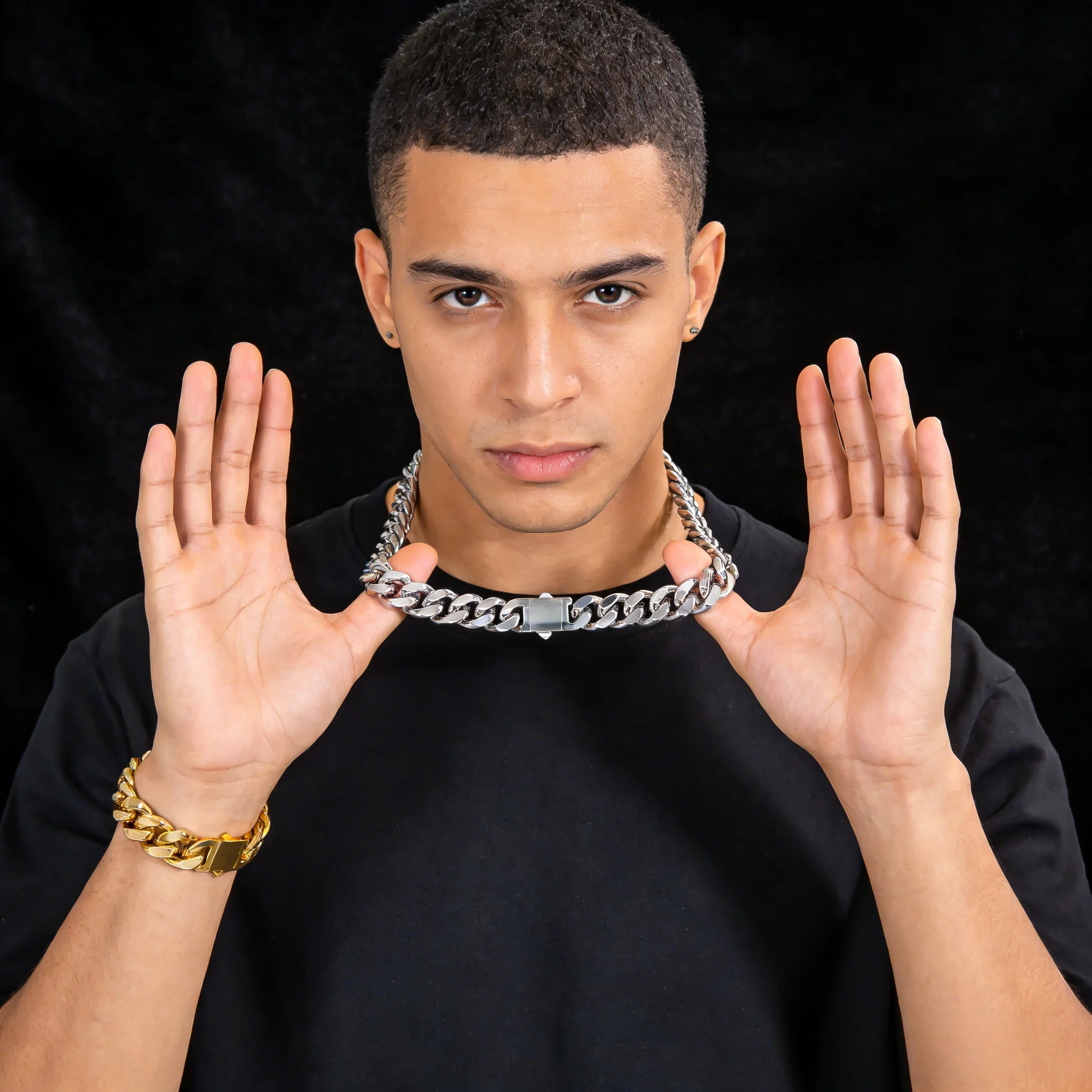 SDA 10/12/14mm Rapper Cuban link Bracelet Necklace Stainless Steel Hip Hop Jewelry for Men Woman Drop Shipping Free Laser Logo