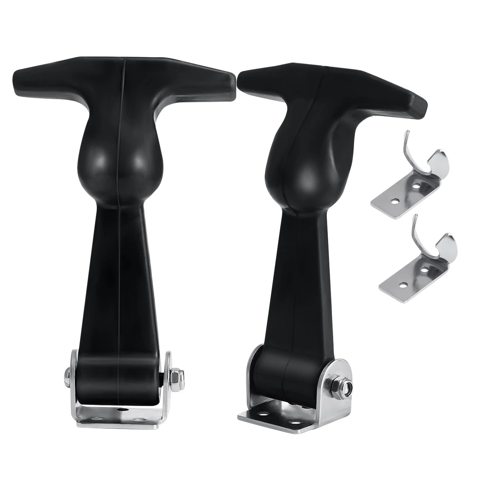 

2Pcs Stainless Steel Rubber Latch Flexible T Handle Draw Catch for Tool Box Cooler Boat Compartment Hood T Handle Latch