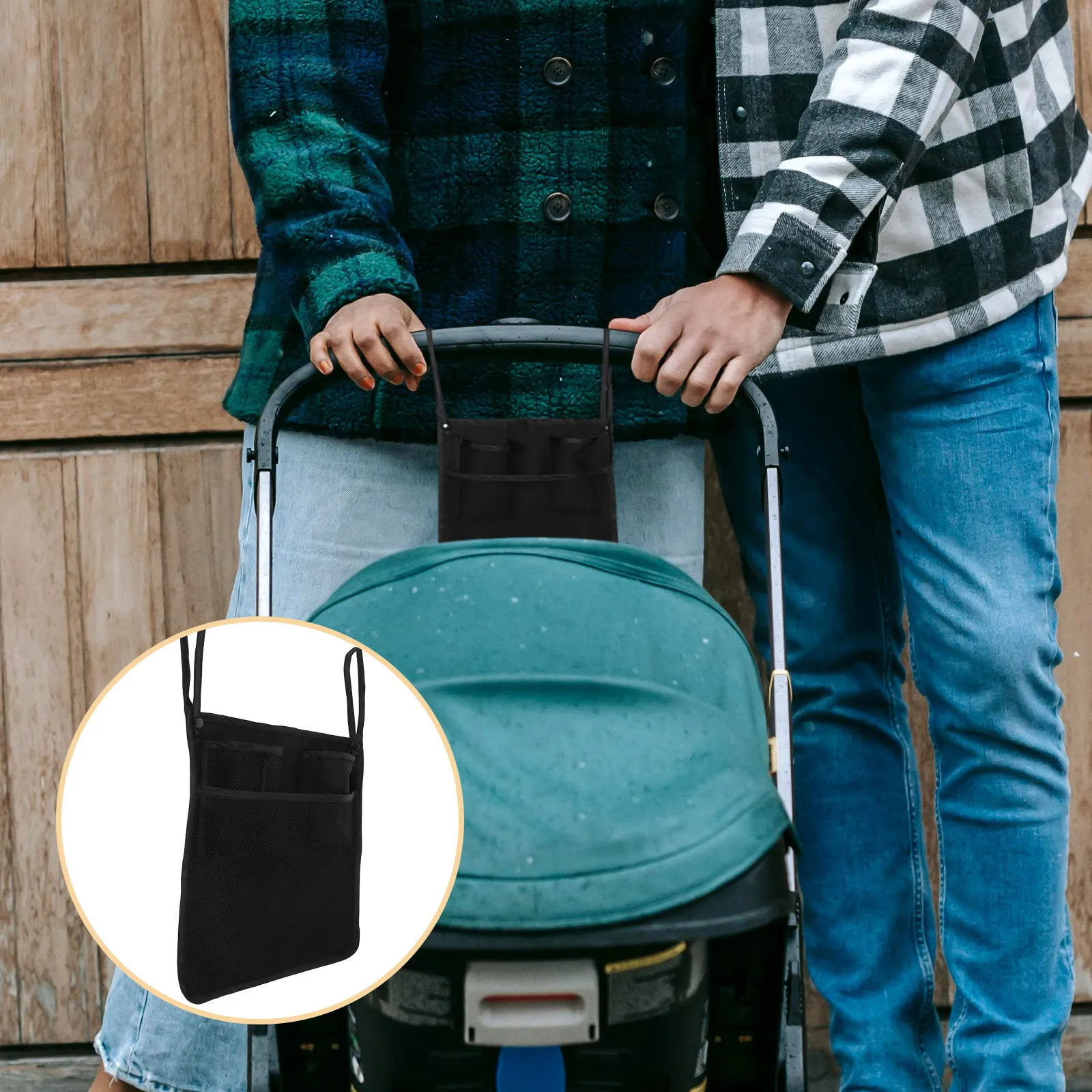 Portable Stroller Hanging Bag Organizer Large Capacity Storage Holder for Diapers Bottles Snacks Foldable Travel Convenient