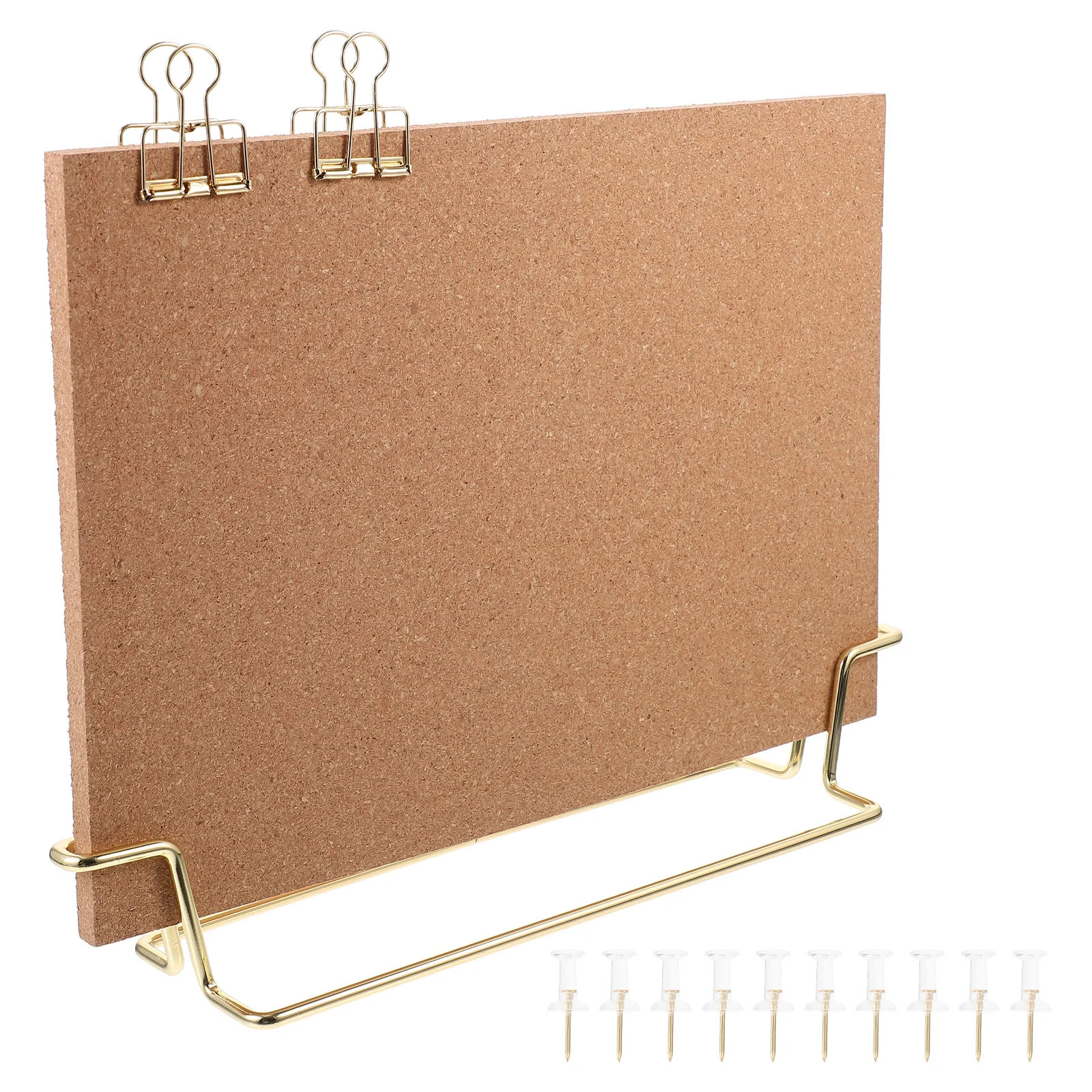 

1 set Creative A4 Cork Board Office Note Bulletin Photo Display Stand Metal Letter Board Sign Frame Soft Pin Desktop
