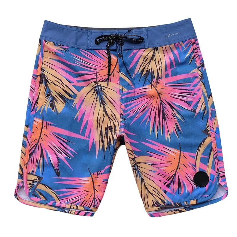 High Quality Men's Board Shorts Waterproof Beach Surf Pant Brand Quick-dry 4-WAY Elastic Bermuda Sports Print Beach Surf Short