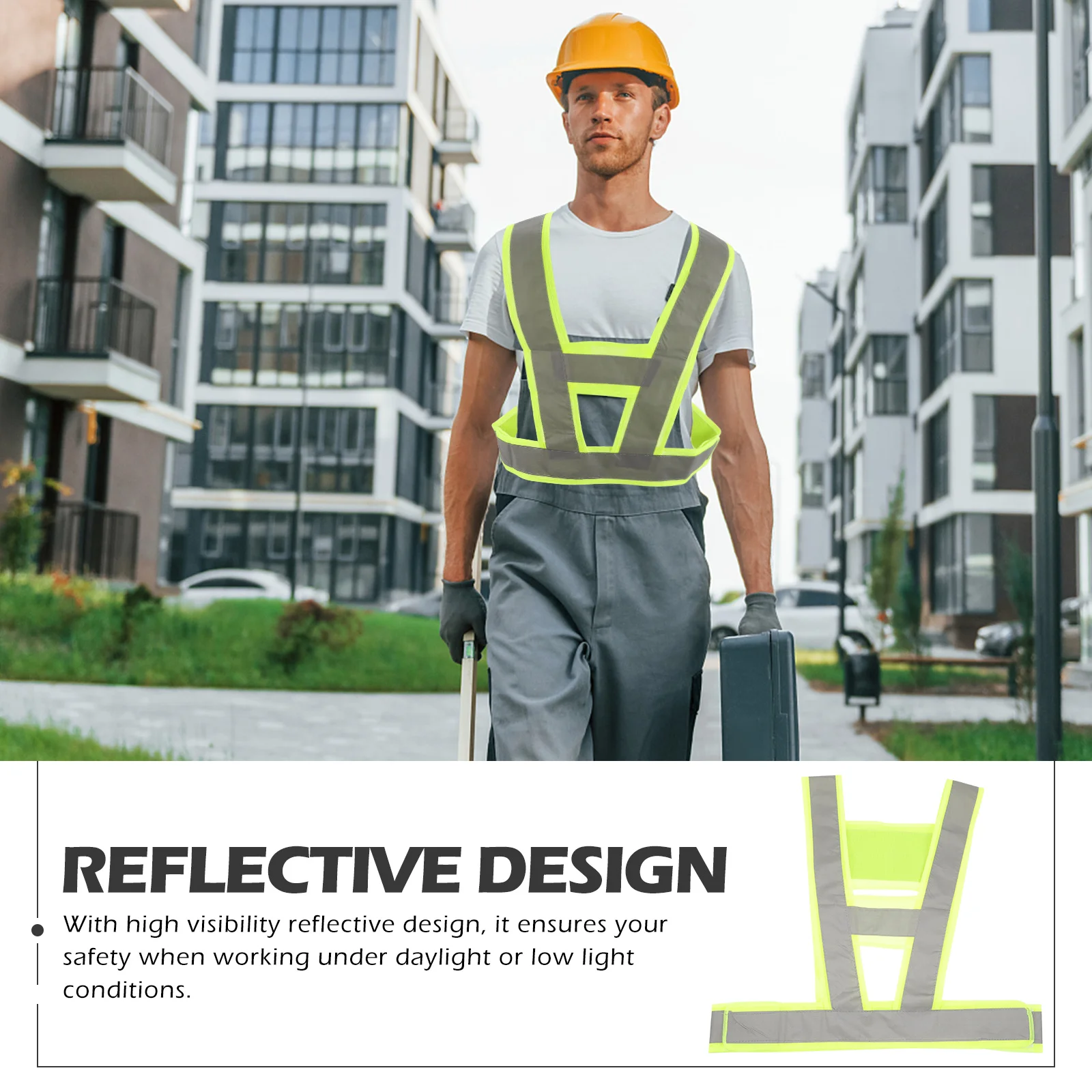 

High Visibility Reflective Safety Vest Waterproof Durable V-Shaped Work Vest For Construction Sanitation Workers Traffic Guards