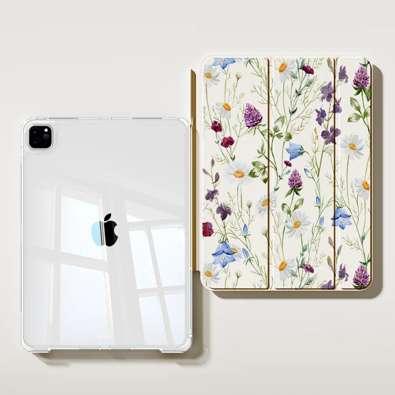

for iPad A16 2025 Air 7 13 M3 Case for iPad 10th 10.9 2024 Pro 11 13 Case for Air 4 5 Funda Cute Patterns Flower design Case