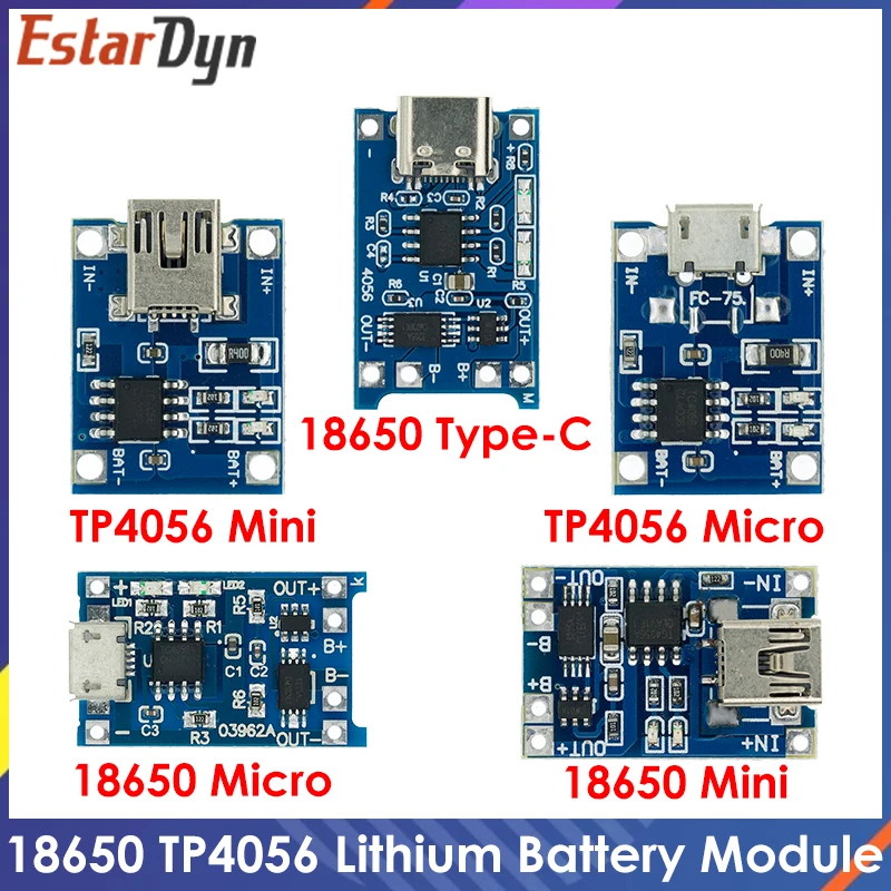 TP4056 +Protection Dual Functions 5V 1A Micro USB 18650 Lithium Battery Charging Board Charger Module