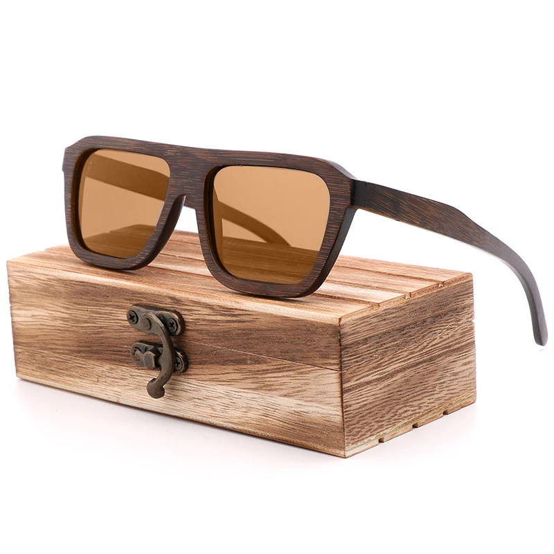 

Retro Bamboo Sunglasses for Men Women with Wood Case Polarized Wooden Eyeglasses