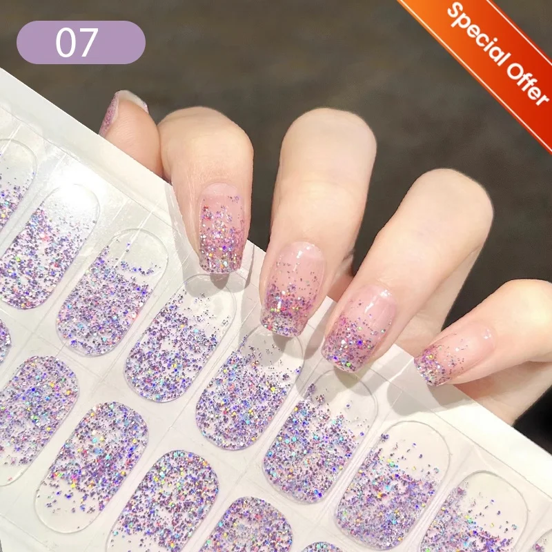 16/20/22 puntas de gato magnético semicurado Gel pegatina de uñas lámpara UV necesaria cobertura completa esmalte de uñas en Gel prensa en uñas calcomanía